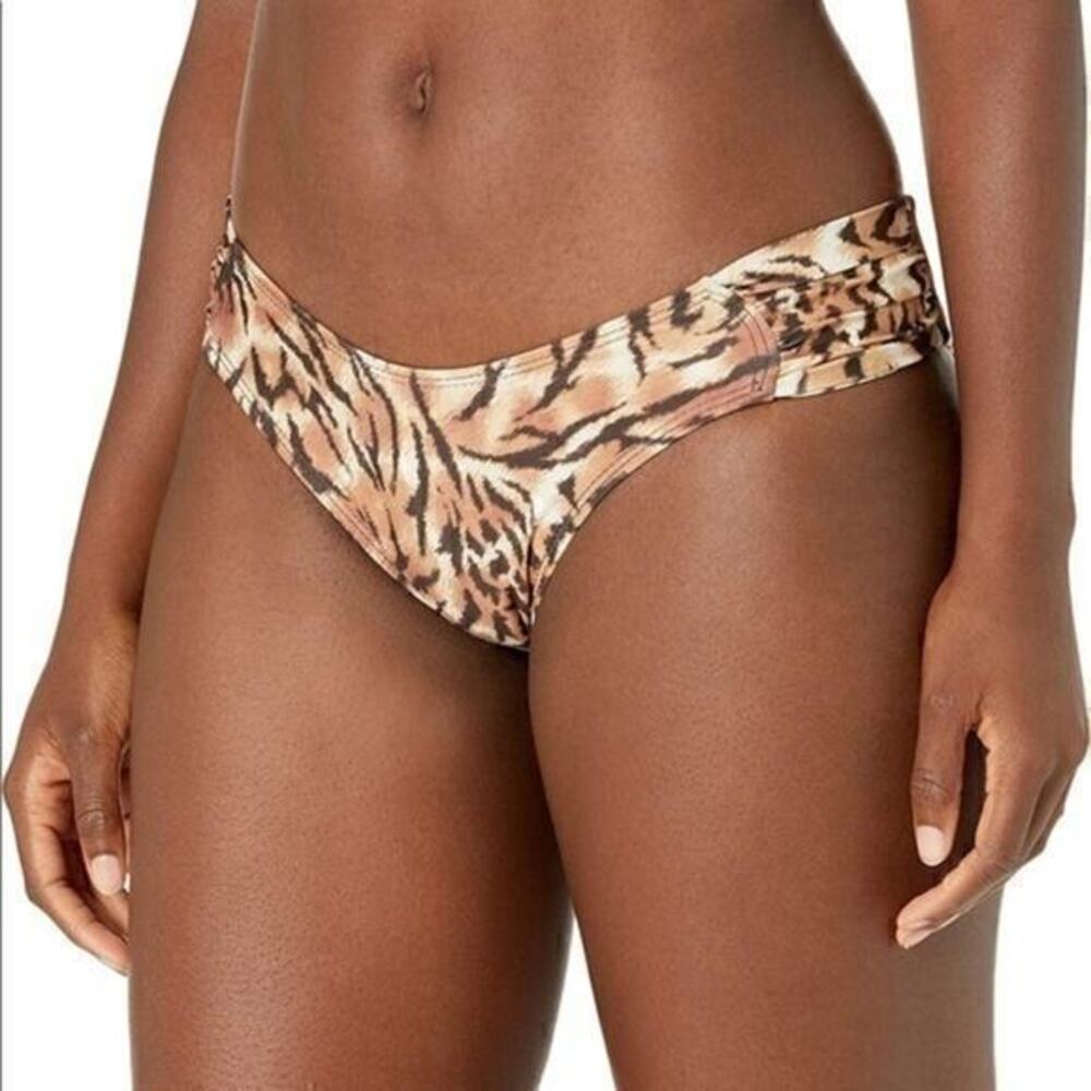 Vicious Young Babes Tiger’s Eye Animal Print Bikini Swim Bottoms Size L NWT